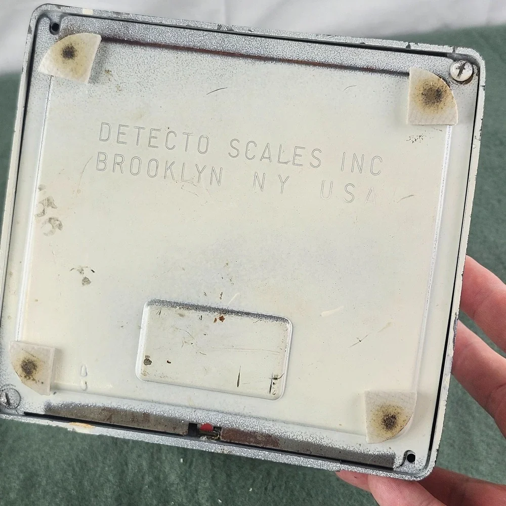 Vintage Detecto‎ 25 lb Kitchen Scale White Enamel Arc Dial USA Tested